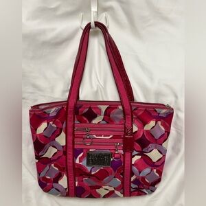 Coach Poppy Opt Art Kaleidoscope tote Geometric Print